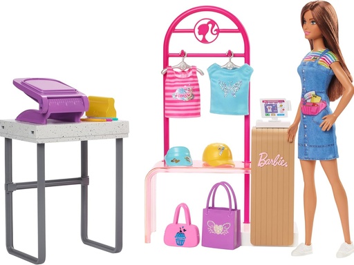 [LJ8060] Barbie - Coffret Boutique Créations avec Portant et accessoires