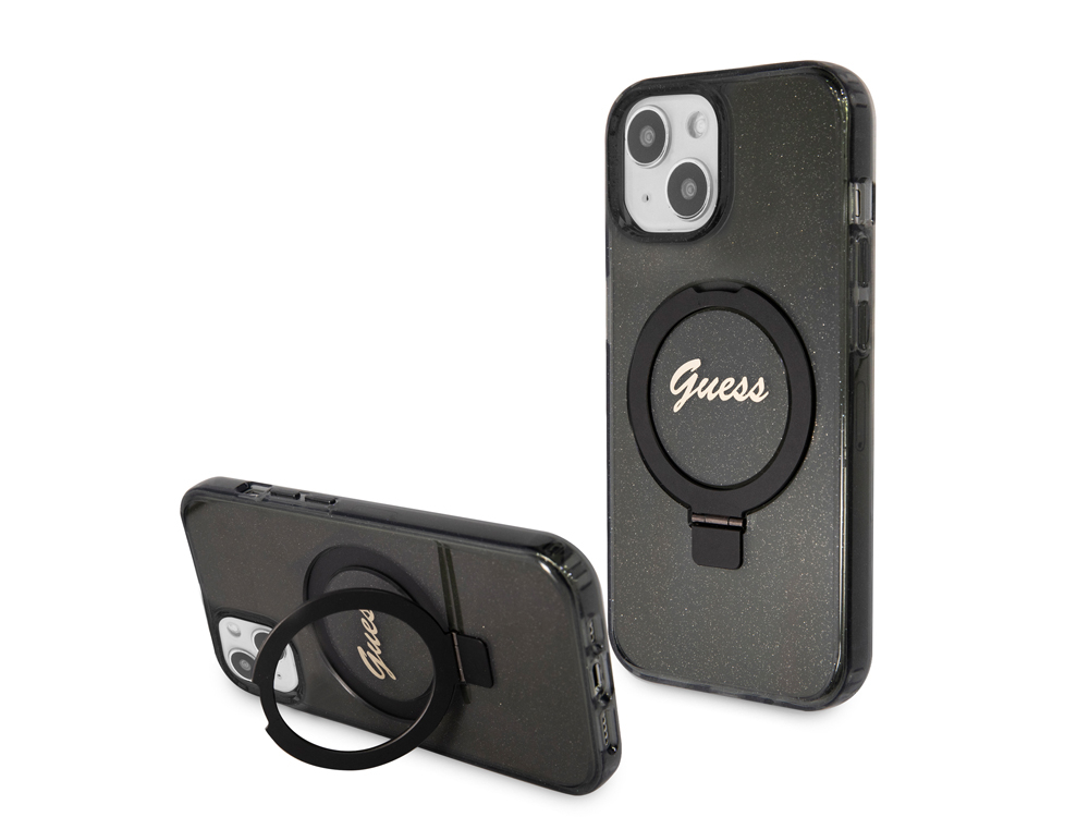 Coque Guess TPU Ring Stand Magsafe pour iPhone 15