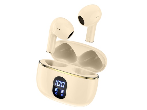 [Y058] Écouteurs TWS Bolaris Bluetooth 5.3 - Modèle Dallas (Beige)