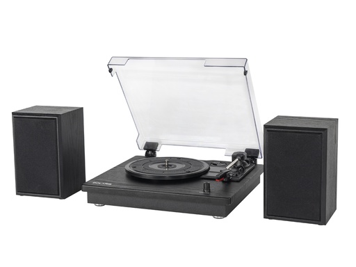 [Y011] Platine vinyle Bolaris Bluetooth 10 W avec enceintes déportées - Modèle Phoenix (Noir)