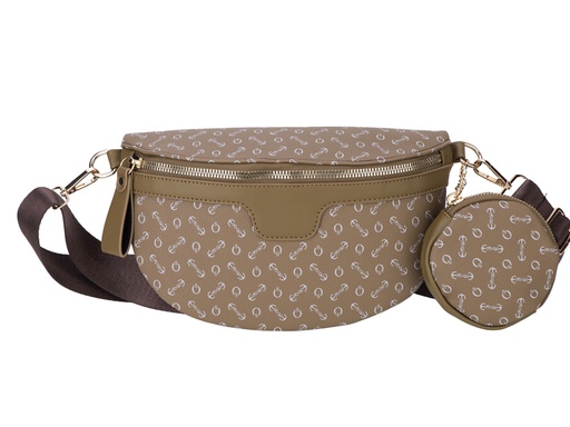 [TTE1056] Sac banane avec pochette ronde - Modèle Mélisse (Marron)