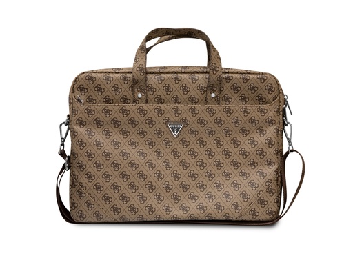 [H1105] Sac d'ordinateur 16'' Guess - Modèle Hot Stamp (Marron)