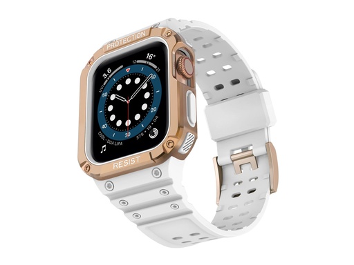 [TTE766] Bracelet en TPU intégral Ultimate pour Apple Watch 38/40/41mm (Blanc)