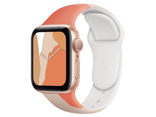 [TTE738] Bracelet en TPU Patchwork pour Apple Watch 42/44/45mm (Rose)