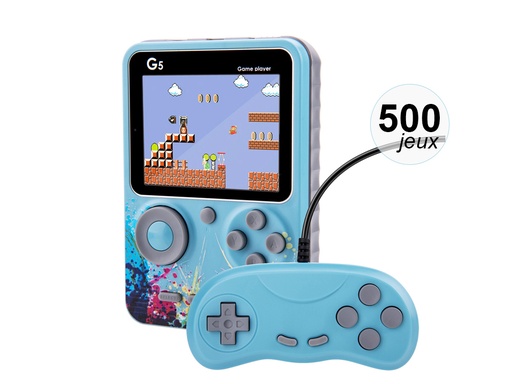 [TK194] Console émulateur 500 jeux avec manette multijoueurs - Modèle StreetArt (Bleu)