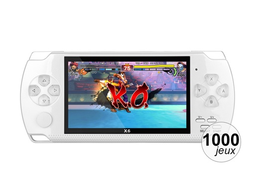 [TK205] Console émulateur portable 4.3 pouces avec lecteur audio/vidéo (Blanc)