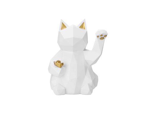 [TK102] Décoration d'intérieur en résine - Modèle Lucky Cat (Blanc)