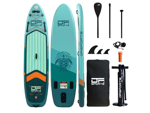 [B227] Paddle gonflable 320cm DF SPORTS avec pack accessoires - Modèle Palawan - Bleu (Gris)