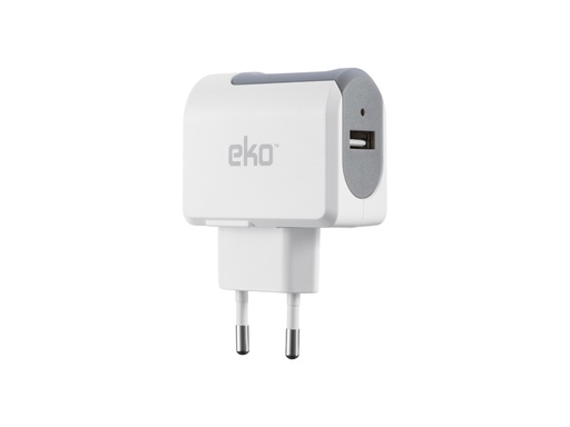 [EKO-0383] Chargeur secteur USB universel 1A (Blanc)