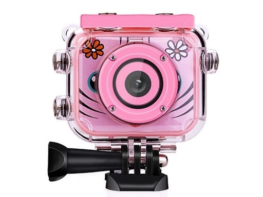 [TK127] Caméra sport enfant 1080p avec accessoires (Rose)