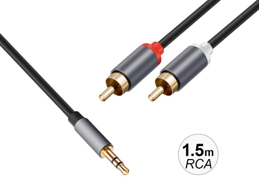 [Y094] Câble RCA vers audio jack 3,5 mm Bolaris (1,5 m)