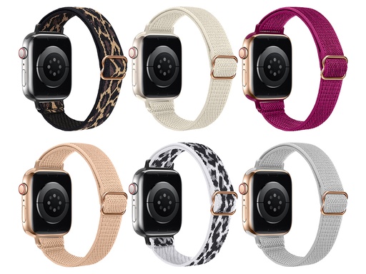 [TTE1085] Pack de 6 bracelets en nylon pour Apple Watch 42/44/45/49mm (Gamme Revolt #01)