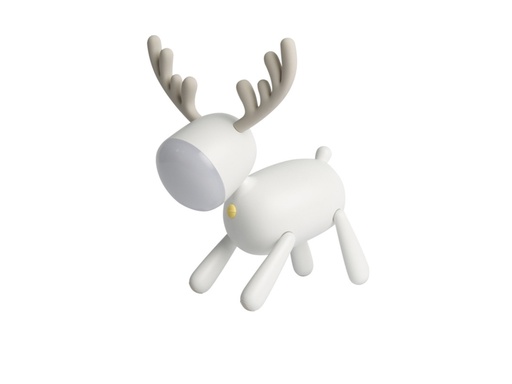 [TCP131] Lampe veilleuse  Art-Déco Renne - Blanche