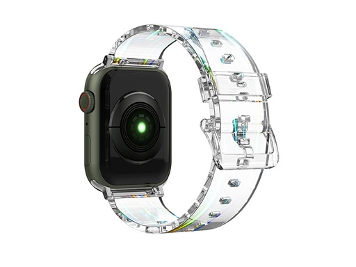 [TTE723] Bracelet en TPU translucide pour Apple Watch 38/40 et 41mm - Transparent