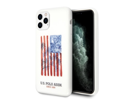 [H7137] Coque U.S Polo ASSN. American Flag pour iPhone 11 Pro - Blanche