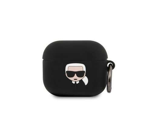 [H9342] Protection en silicone Karl Lagerfeld  avec anneau pour Airpods 3 - Noire