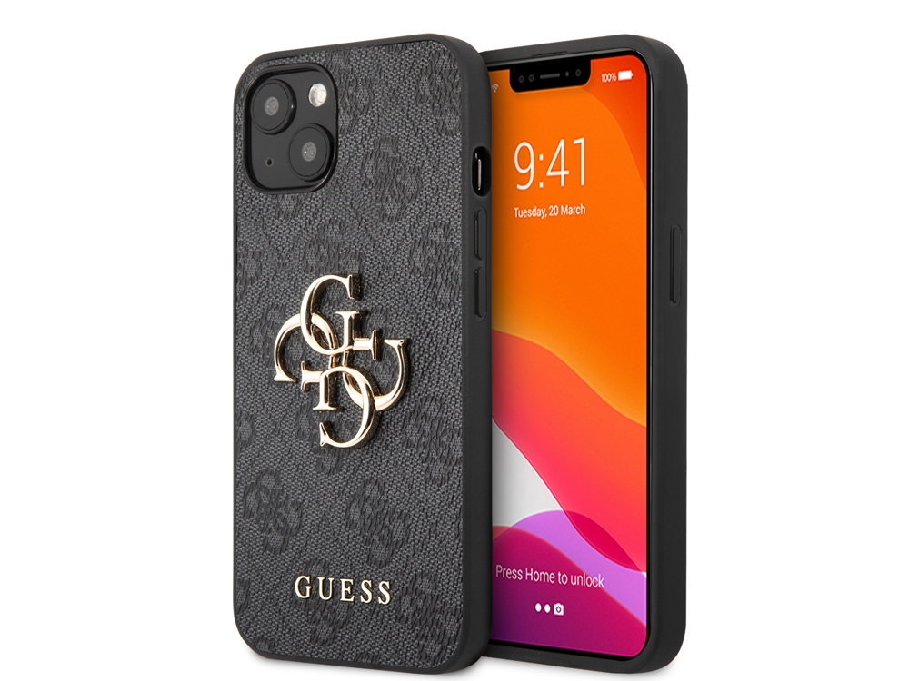 Coque Guess PU 4G Big pour iPhone 13 Mini - Grise