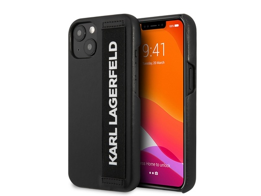 [H3057] Coque Karl Lagerfeld Elastic Strap pour iPhone 13 - Noire