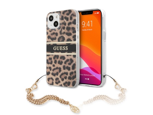 [H3195] Coque Guess Leopard avec breloque pour iPhone 13 Mini