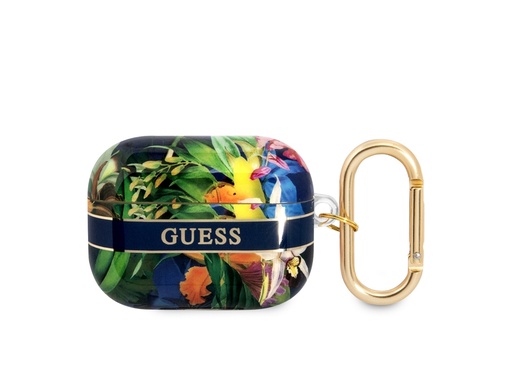 [H7306] Protection Guess Flowers pour Airpods Pro - Blue Garden