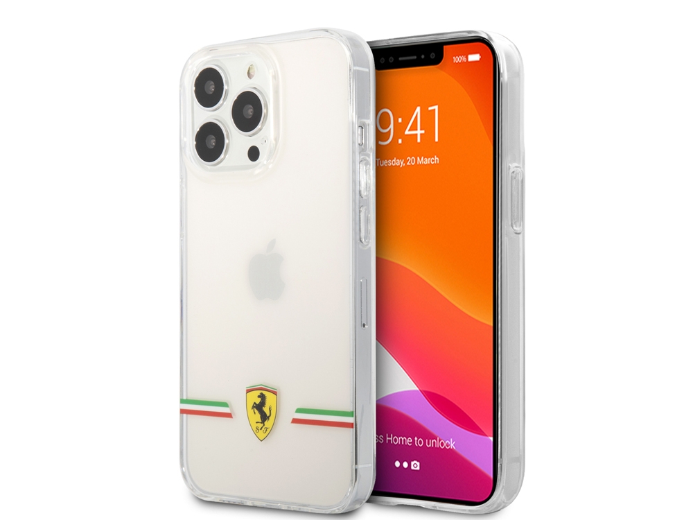 Coque FERRARI Italia Wings pour iPhone 13 Pro - Transparente