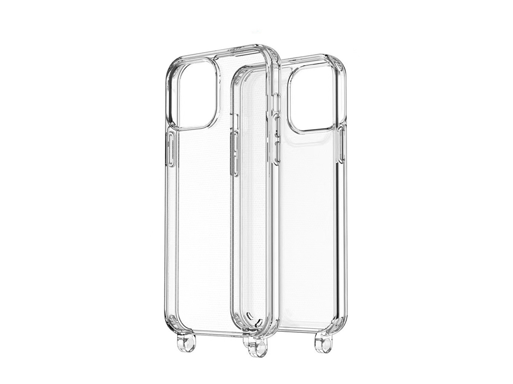 Coque TPU transparente avec accroche de cou pour iPhone 13 Pro Max
