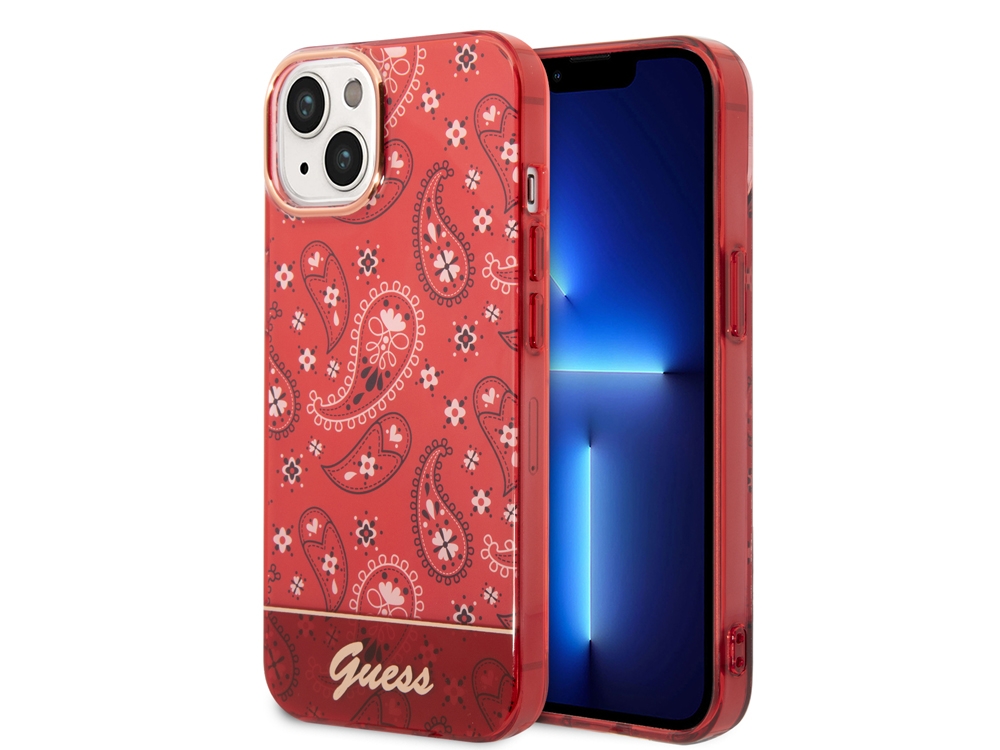 Coque Guess TPU Bandana pour iPhone 14 Plus - Rouge