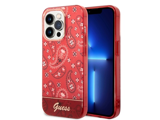 [H4075] Coque Guess TPU Bandana pour iPhone 14 Pro Max - Rouge