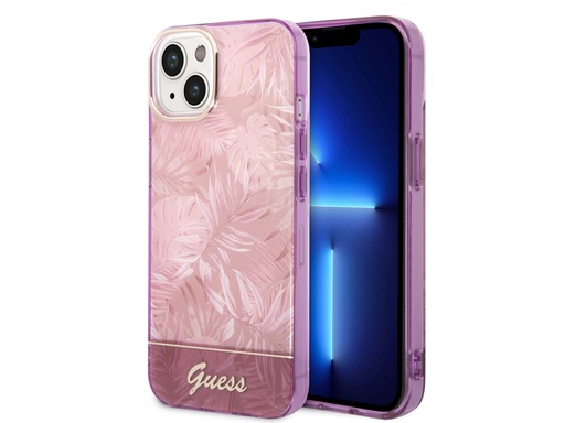 [H4457] Coque Guess TPU Jungle pour iPhone 14 Plus - Rose