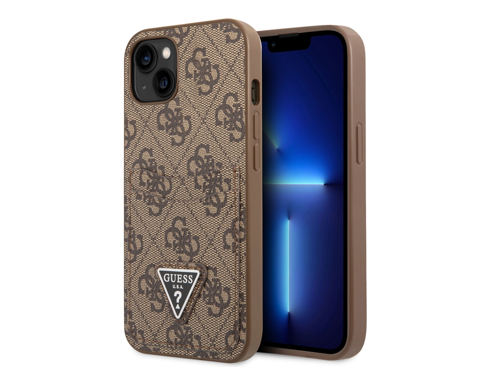 Coque Guess PU 4G Porte-cartes pour iPhone 14 Plus - Marron