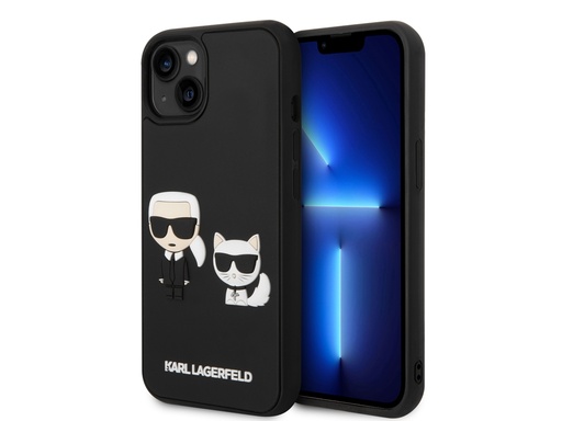 [H7280] Coque Karl Lagerfeld 3D Rubber Karl & Choupette pour iPhone 14 Plus