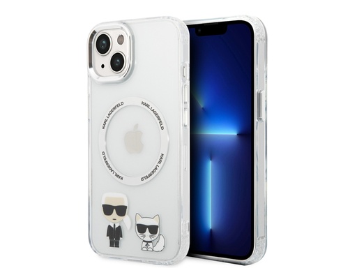 [H7761] Coque Karl Lagerfeld TPU Magsafe Ring Karl & Choupette pour iPhone 14 Plus - Transparente