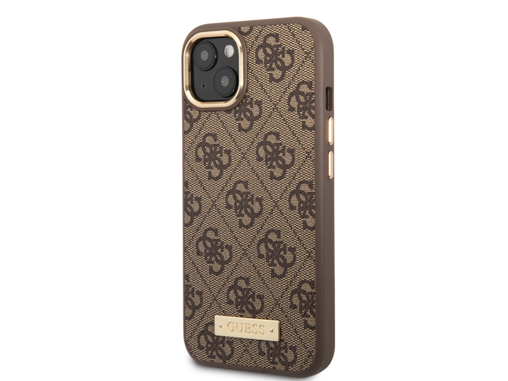 Coque Guess PU Magsafe 4G Metal Plate pour iPhone 14 Plus - Marron