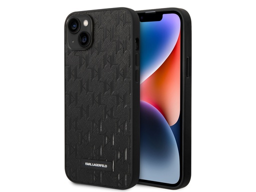 [H5131] Coque Karl Lagerfeld PU Saffiano Monogram pour iPhone 14 Plus - Noire