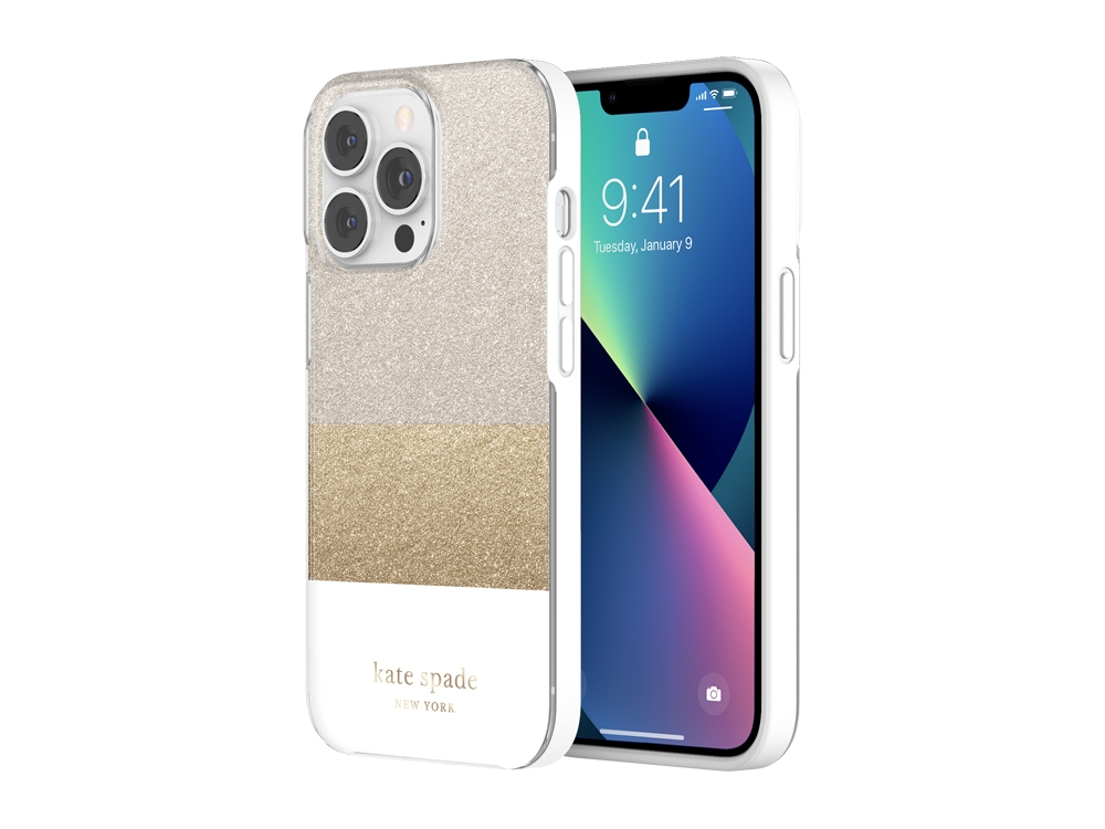 Coque Kate Spade Glitter Block pour iPhone 13 Pro - Or