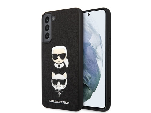 [H6996] Coque Karl Lagerfeld Saffiano Karl & Choupette pour Samsung Galaxy S22+ - Noire