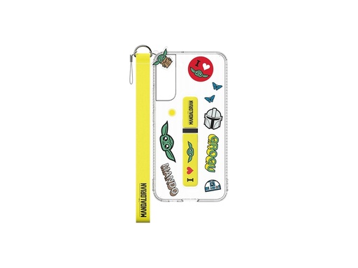 [BR6350] Pack dragonne avec autocollants et socle The Mandalorian compatible coque Stand Samsung