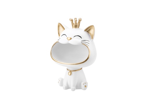 [TK099] Décoration d'intérieur en céramique - Modèle King Cat - Blanc