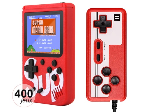 [TK196] Console émulateur 400 jeux avec manette multijoueurs - Modèle Sup - Rouge