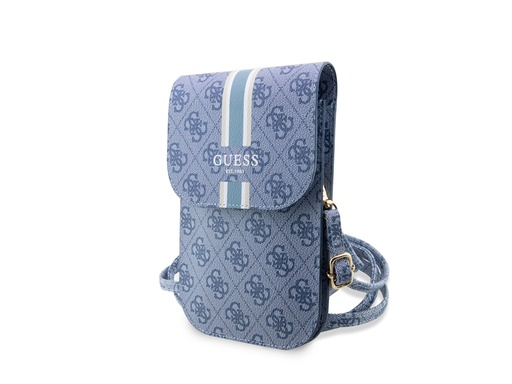 [H19607] Sacoche bandoulière Guess - Modèle Stripe 4G - Bleue