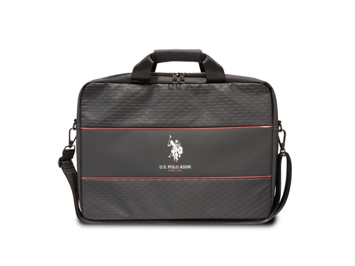 [H15333] Sac d'ordinateur 15’’ U.S. Polo - Modèle Middle Stripe - Noir
