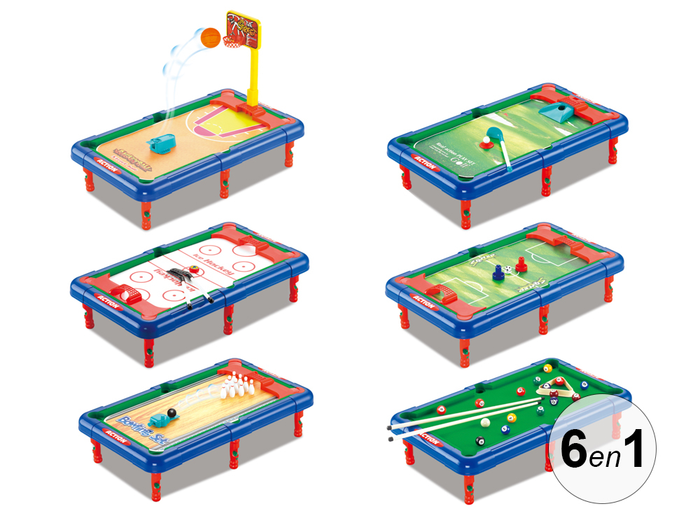 Table multi-jeux 6en1 - Modèle Evolutive