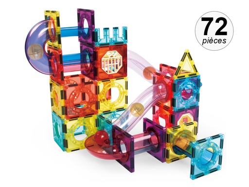 [TK314] Jeu de construction magnétique intéractif - 72pcs - Modèle Marble Roller II