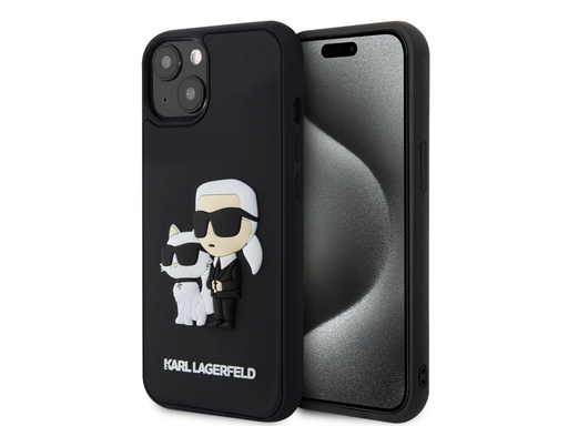 [H90699] Coque Karl Lagerfeld 3D Rubber Karl et Choupette pour iPhone 15 Plus
