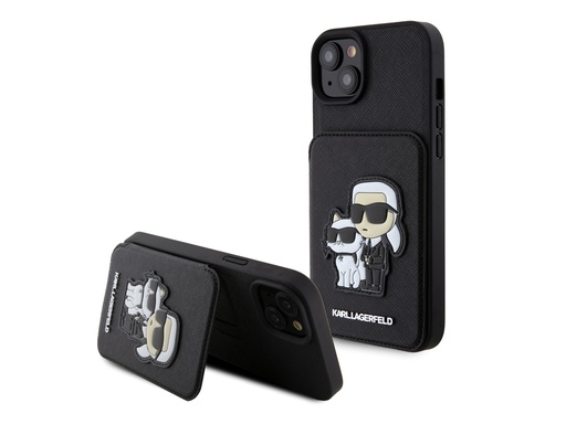 [H69244] Coque Karl Lagerfeld Saffiano avec porte-cartes pour iPhone 15 Plus