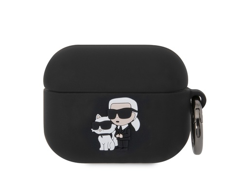 [H90927] Protection en silicone Karl Lagerfeld NFT avec anneau pour Airpods Pro - Noire