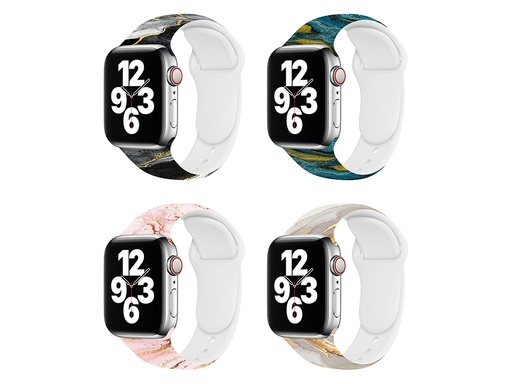 [TTE1082] Pack de 4 bracelets en TPU pour Apple Watch 42/44/45/49mm - Gamme Cosmos