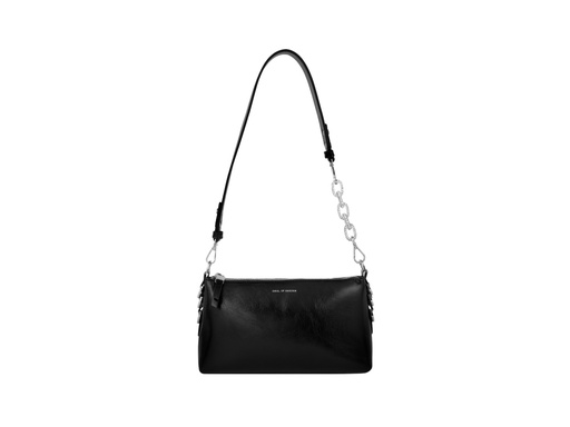 [ID3736] Sac IDEAL OF SWEDEN porté épaule - Modèle Crystal  - Platinium Black