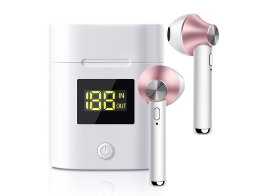 [TTE1130] Écouteurs TWS EKO LED Bluetooth 5.0 - Modèle JeezPro - Coloris Rose