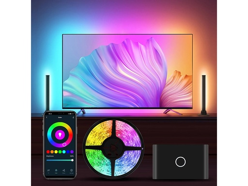 [Y108] Éclairage LED Wifi synchronisé 3,8 m HDMI avec modules latéraux pour TV de 55 à 65 pouces